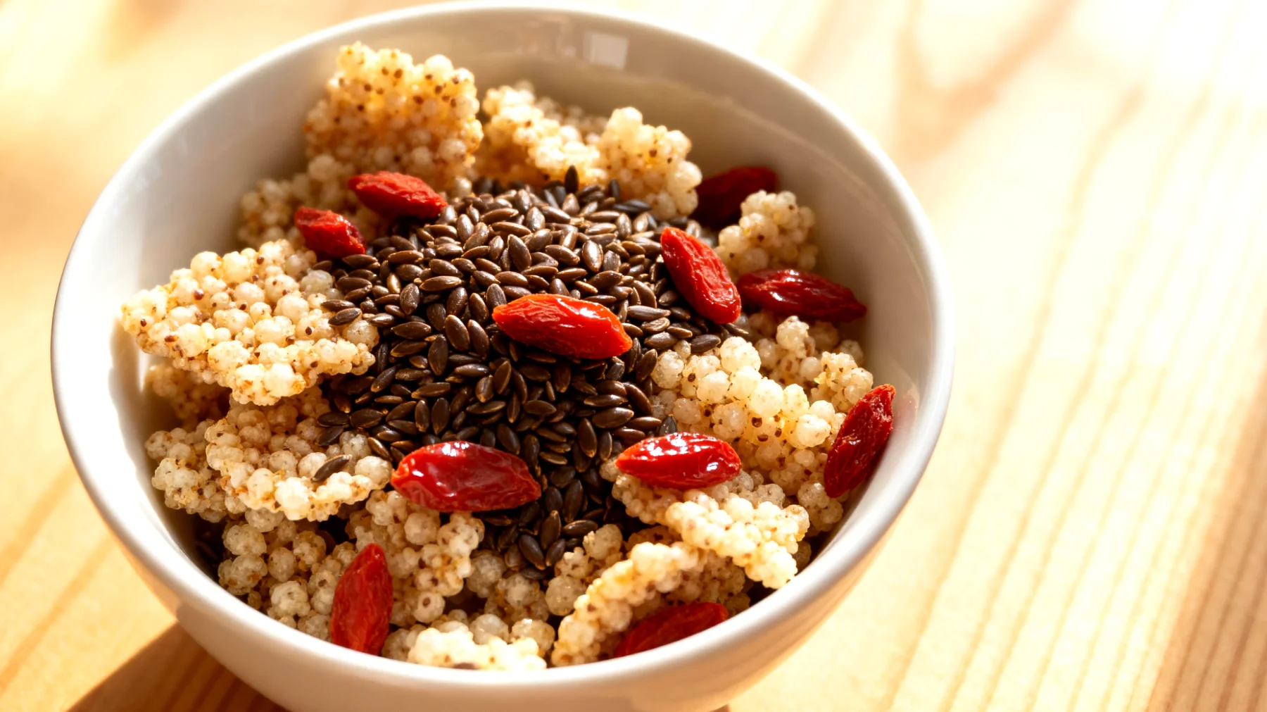 Amaranth-Pops mit Hanfsamen und Goji-Beeren"