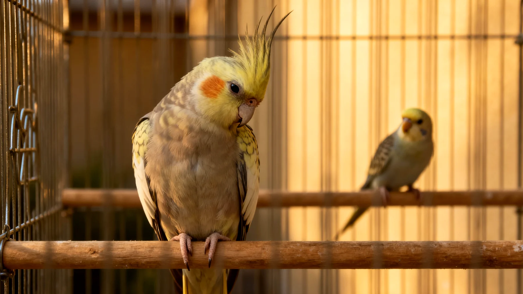Nymphensittiche langweilen sich schnell, wenn sie mit anderen Vögeln zusammenleben und keine ausreichende artgerechte Beschäftigung erhalten, was zu Verhaltensproblemen wie Federpicken oder aggressivem Verhalten gegenüber anderen Vögeln führen kann"