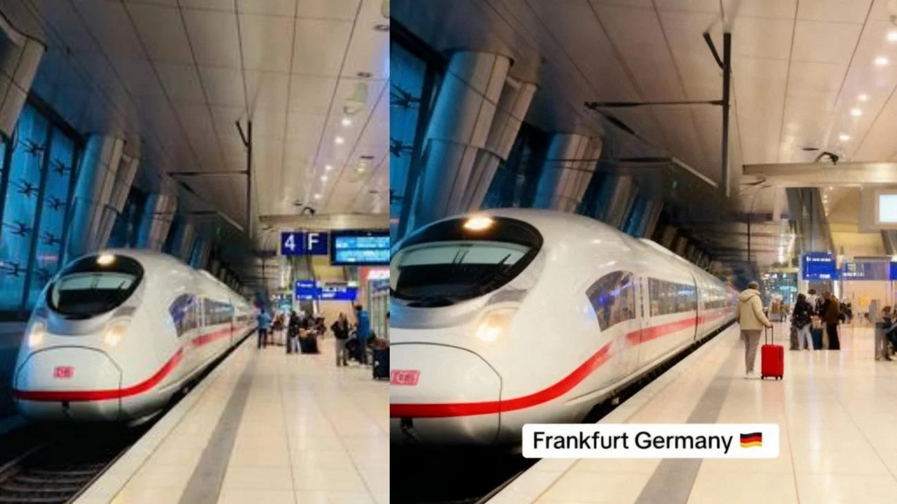 Riding the ICE train through Frankfurt 🇩🇪🚄 #ICETrain #DeutscheBahn #Frankfurt #FrankfurtGermany #germanytravel"