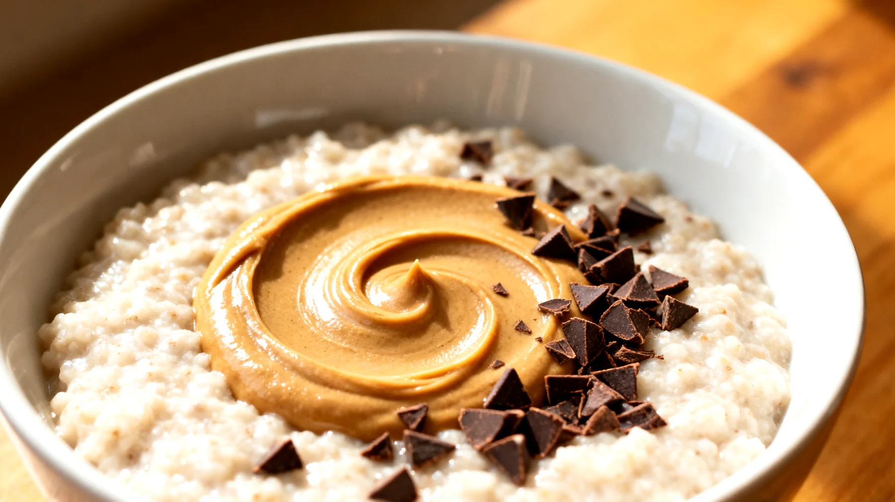 Amaranth-Porridge mit Mandelmus und Kakaonibs"